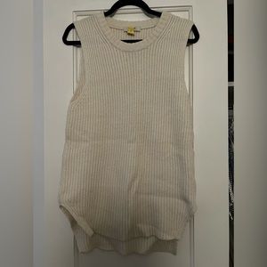 Madewell ivory sleeveless knit sweater size small